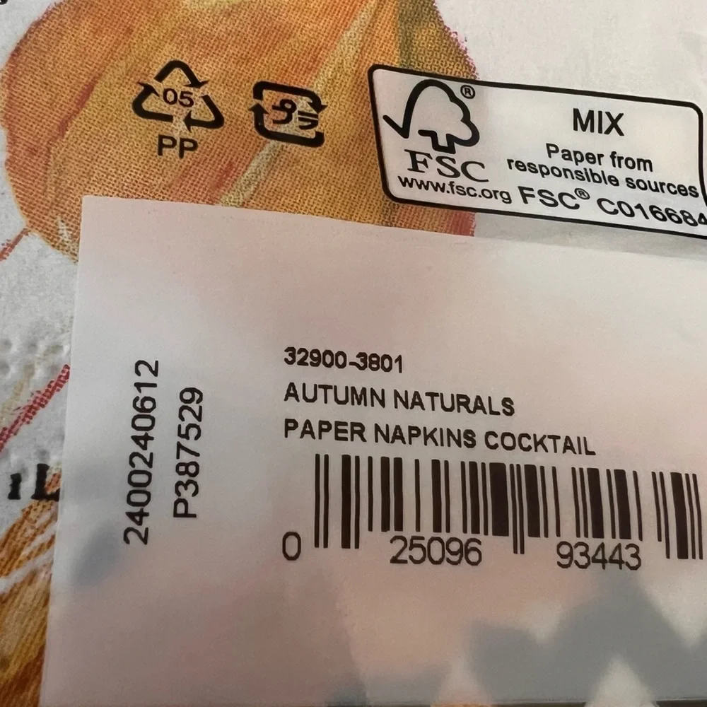 MacKenzie-Childs NWT gorgeous 20ct pack Autumn Naturals Paper Cocktail Napkins - Picture 4 of 4